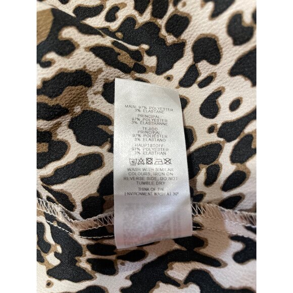 ASOS Leopard Print Satin Tank Shorts Pajama Set Leopard Cheetah Animal Print 6 - Picture 9 of 9